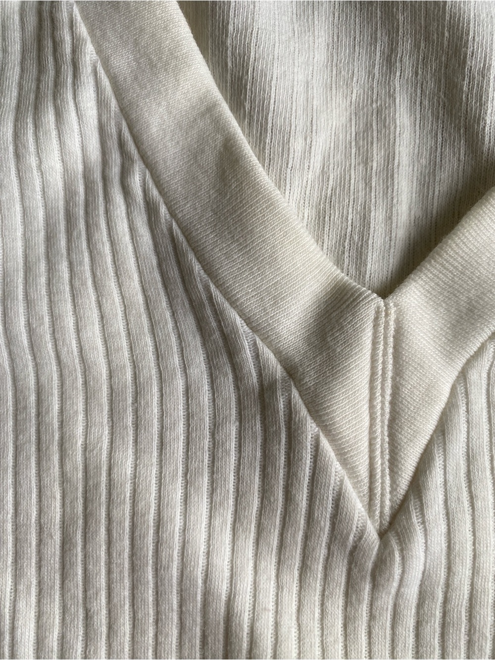 RARE Vintage Wool Shikibo 1980s V-Neck Ribbed Sweater 3/4 Sleeve Minimalist - Picture 4 of 6